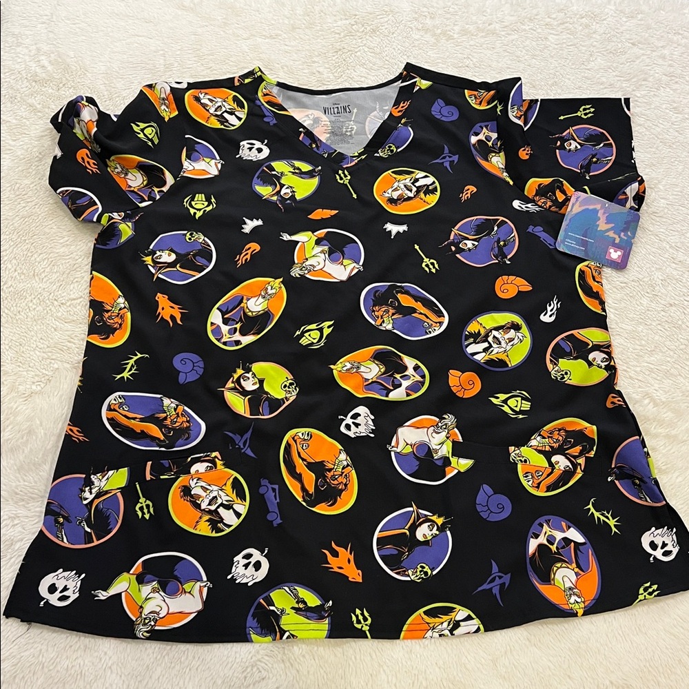 Disney Villains Hospital Scrubs top 2XL